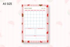 Watermelon Monthly Planner Template for June 2026 Product Image 2