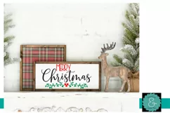 Merry Christmas SVG | Christmas Berries Sign Cut File Product Image 2