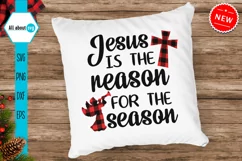 Jesus Is The Reason For The Season Svg, Buffalo Plaid Svg Product Image 4