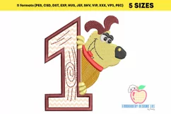 A Dog As The Happy Mood As Cartoon Applique Design Product Image 3