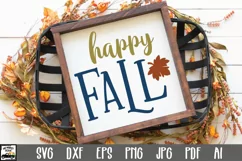 Happy Fall SVG Cut File - Fall Farmhouse SVG PNG DXF EPS Product Image 1