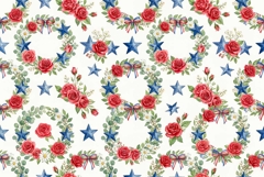 patriotic wreaths red roses blue stars and white flowers Product Image 1