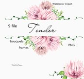 Purple Watercolor Wedding Invitation Floral Clipart Frame Product Image 4