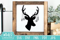 Reindeer SVG | Farmhouse Christmas Sign SVG Product Image 4