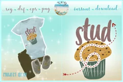 Stud Muffin Cute Baby Tshirt Quote SVG Dxf Eps Png Files Product Image 1
