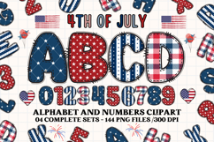 4th July Alphabet png clipart, independence letters doodle Product Image 1