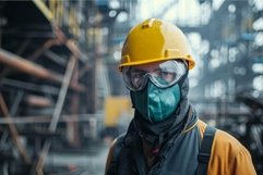 Industrial worker with protective gear in factory Product Image 1