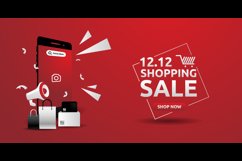 Red Banner Single Shopping Day Design Graphic Product Image 2