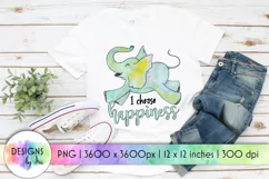 Baby Elephant Sublimation | Happiness | Positive Quotes Product Image 1