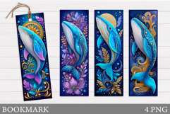 Whale Bookmark Design. Cute Whale Bookmark Sublimation Product Image 1