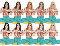 Gamer Girl GIRLS Chill Illustration Planner Stickers - PNG Product Image 7