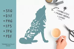Howling Wolf Silhouette - SVG DXF PNG EPS JPG PDF Cut File Product Image 2