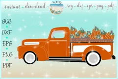 Pumpkin Delivery Truck Orange SVG Dxf Eps Png PDF Files Product Image 1