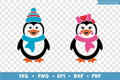 Penguins - Boy and Girl -2 items, Cute Penguin SVG Cut Files Product Image 3