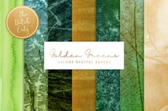 Digital Backgrounds &amp; Papers - Golden Greens Product Image 1