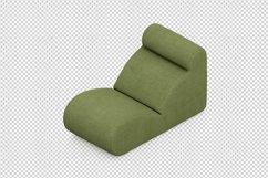 Isometric Arm Chair 3D isolated render Product Image 1
