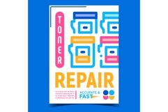 Toner Repair Service Advertising Poster Vector Product Image 1