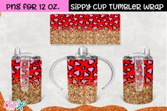 Leopard Valentines day 12 Oz. Sippy cup Tumbler wrap Product Image 1
