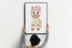 Cute baby pony girl in cartoon style. Product Image 2