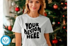 Bella Canvas 3001 Christmas, Woman white Mockup Product Image 1