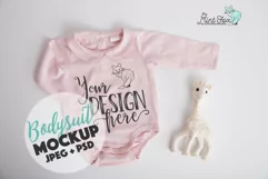 Baby Shirt Mockup | Kids New Born Bodysuit Mock Up Product Image 1