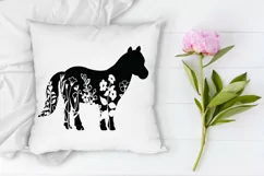 Horse Floral Cut Files SVG, Horse Clipart. Floral Pony SVG. Product Image 5