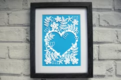 Heart of flowers papercut design Product Image 2