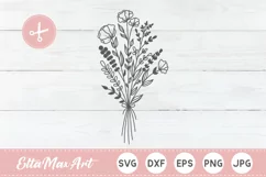 Bouquet SVG file, Flower Svg files, Flower SVG, Flower cut Product Image 2