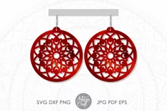 Earrings SVG, mandala earrings SVG, mandala SVG Product Image 1