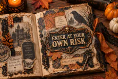 Vintage Halloween Vintage PNG Clipart Signs 5 Product Image 4