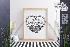 Mr and Mrs sign, Family Last Name Floral wreath, Rustic Sign Product Image 1