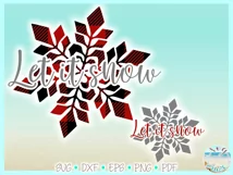 Let It Snow Buffalo Plaid Christmas Svg Dxf Eps Png PDF Product Image 3