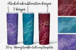 Alcohol ink sublimation design. Skinny tumbler wrap design. Product Image 1