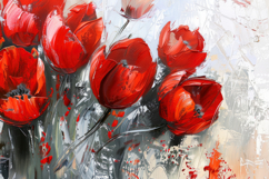 Red Flower Painting Background Wallpaper Product Image 1