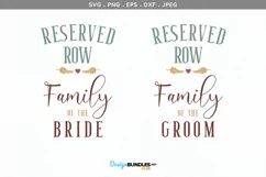 Reserved Row Family of Bride, Groom - wedding svg, printable Product Image 3