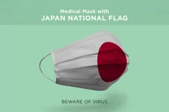 Medical Mask with japan jordan kazakhstan kenya Nation Flags Product Image 2
