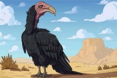 Majestic vulture in desert landscape Product Image 1