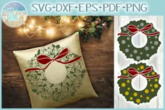 Christmas Wreath with Bow Mandala SVG Dxf Eps Png PDF files Product Image 1