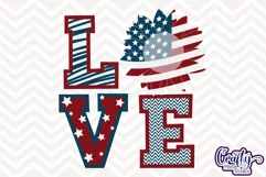 American Flag Love Sunflower Svg Cut File Product Image 2