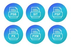 Set Of File Formats Icons Product Image 1