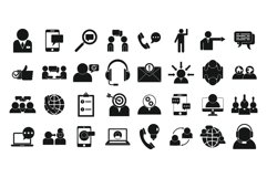 Advice icons set, simple style Product Image 1