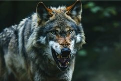 Intense wolf gaze in natural habitat Product Image 1