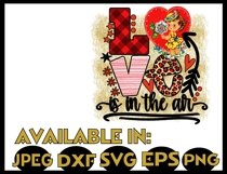 Retro valentine sublimation print design love PNG leopard Product Image 2