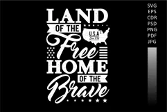 Typography - Land Of The Free Home Of The Brave Product Image 2
