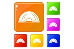 Aboriginal dwelling icons set vector color Product Image 1