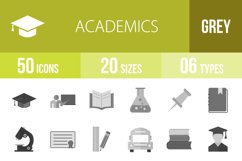50 Academics Greyscale Icons Product Image 1