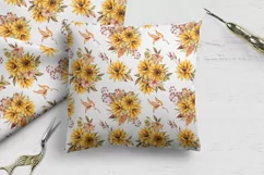 Watercolor sunflower seamless pattern- PNG, JPEG Product Image 2