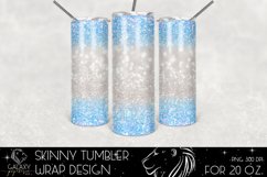 Blue Glitter Tumbler Sublimation, Tumbler Design PNG Product Image 1