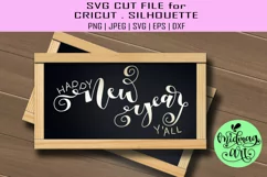 Happy new year yall sign svg, christmas svg Product Image 1