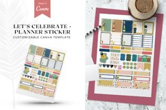 Let's Celebrate Planner Sticker, Canva Template Product Image 1